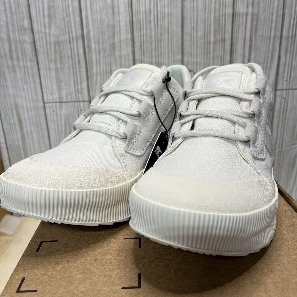 Sorel Out N About 3 III Low Canvas Waterproof Womens Shoes Cream White Size 8.5